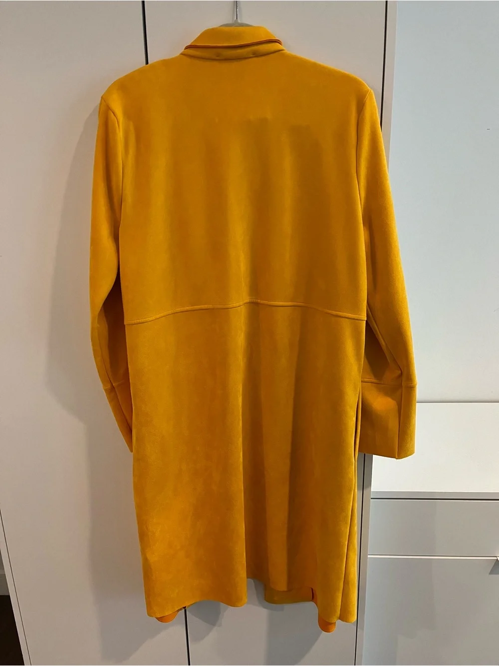 NWT - Zara Mustard Yellow Long Open-Front Coatigan/Cardigan - Picture 3 of 4